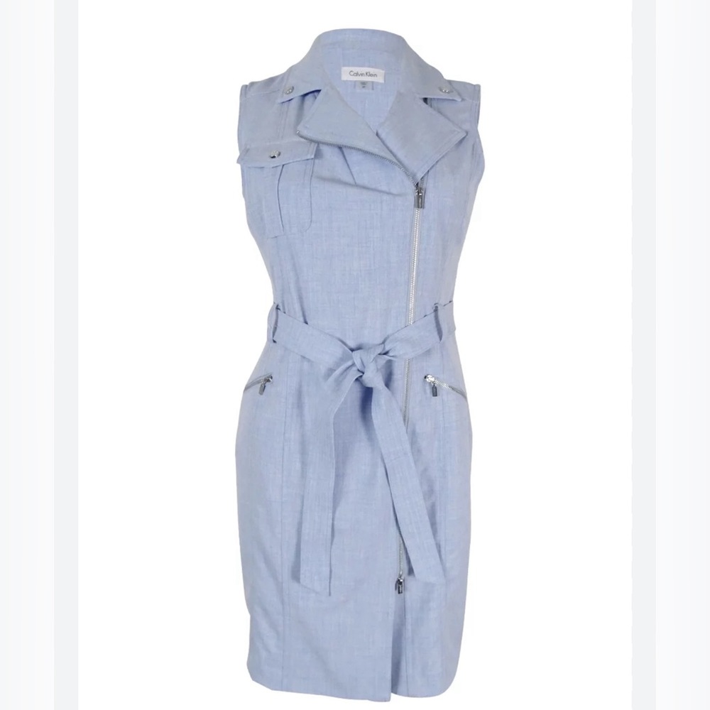 Calvin Klein size 10 Moto dress NWT -form fitting